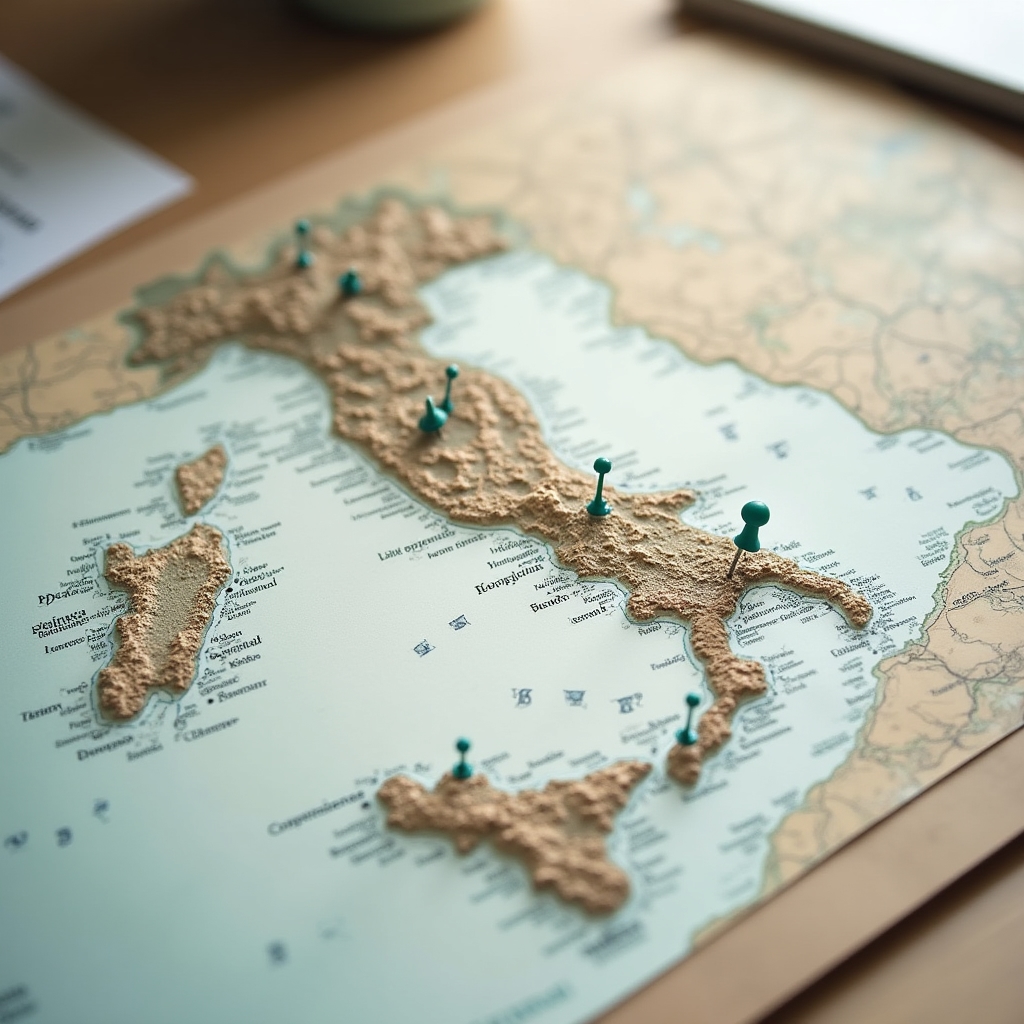 Mappa dell'Italia che indica le aree di copertura del servizio di sgombero